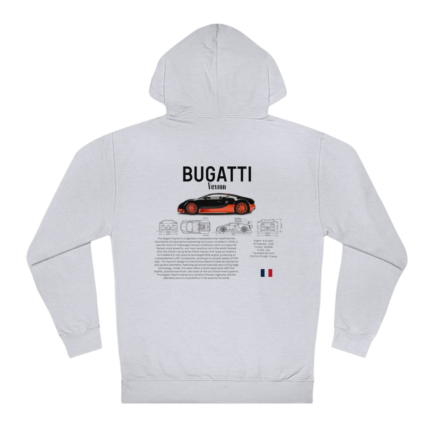 Bugatti Veyron Fashion Hoodies for car lovers and Enthusiasts