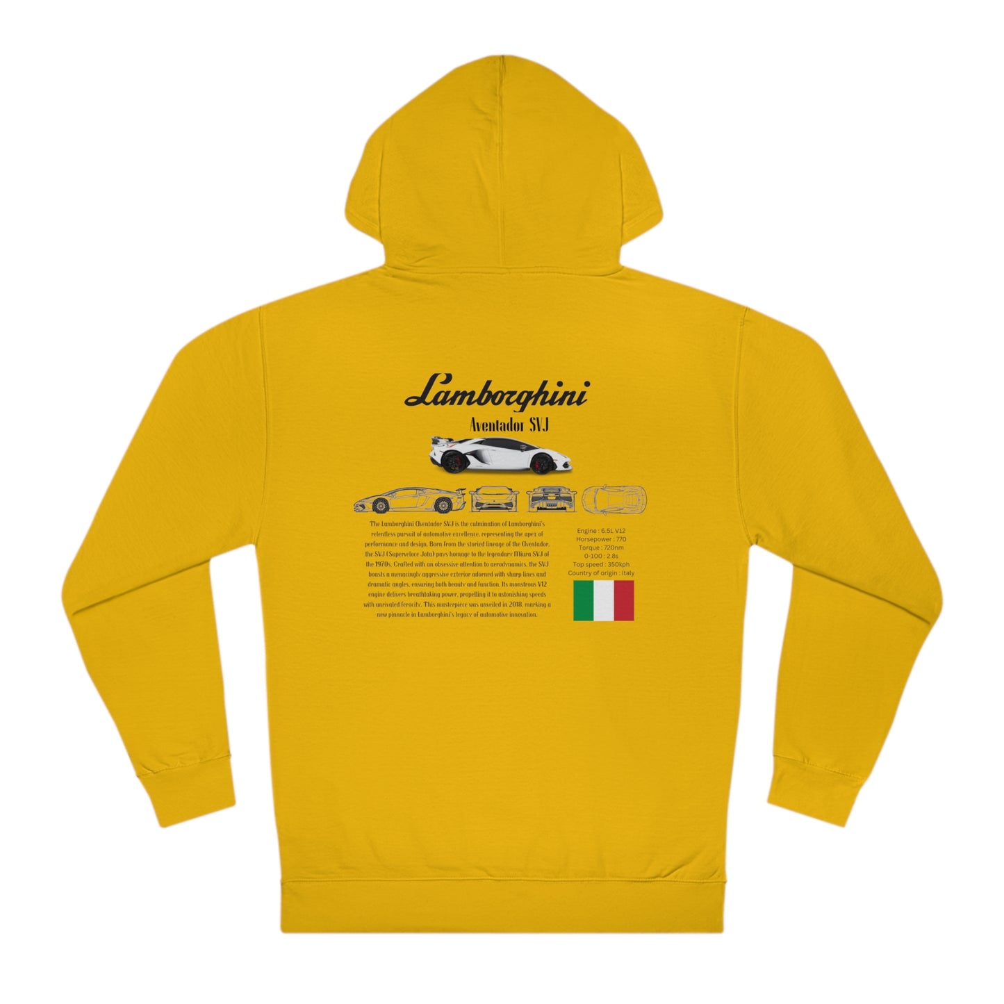 Lamborghini Aventador SVJ Fashion Hoodies for car lovers and Enthusiasts