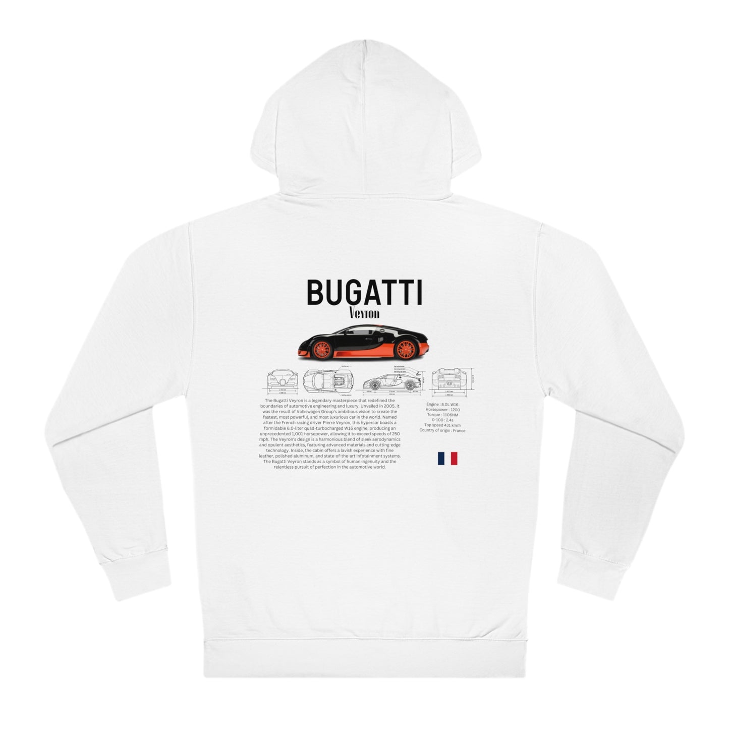 Bugatti Veyron Fashion Hoodies for car lovers and Enthusiasts