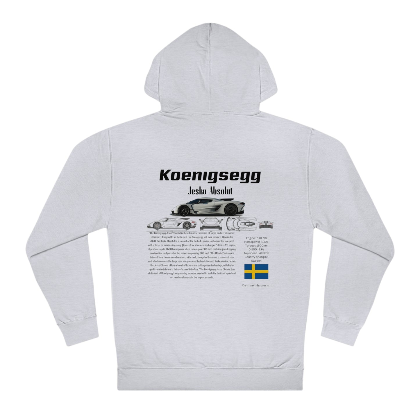 Koenigsegg Jesko Absolut Fashion Hoodie for Car Lovers and Enthusiasts