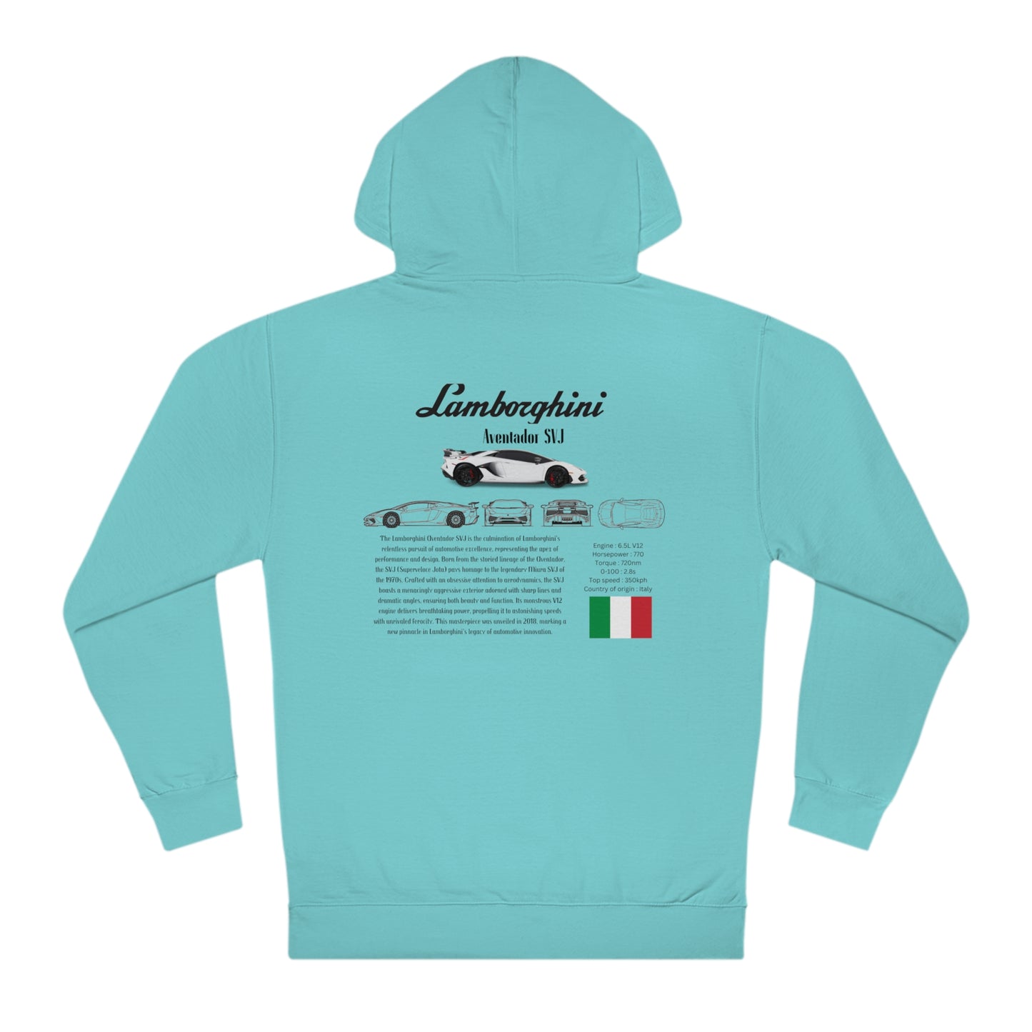 Lamborghini Aventador SVJ Fashion Hoodies for car lovers and Enthusiasts