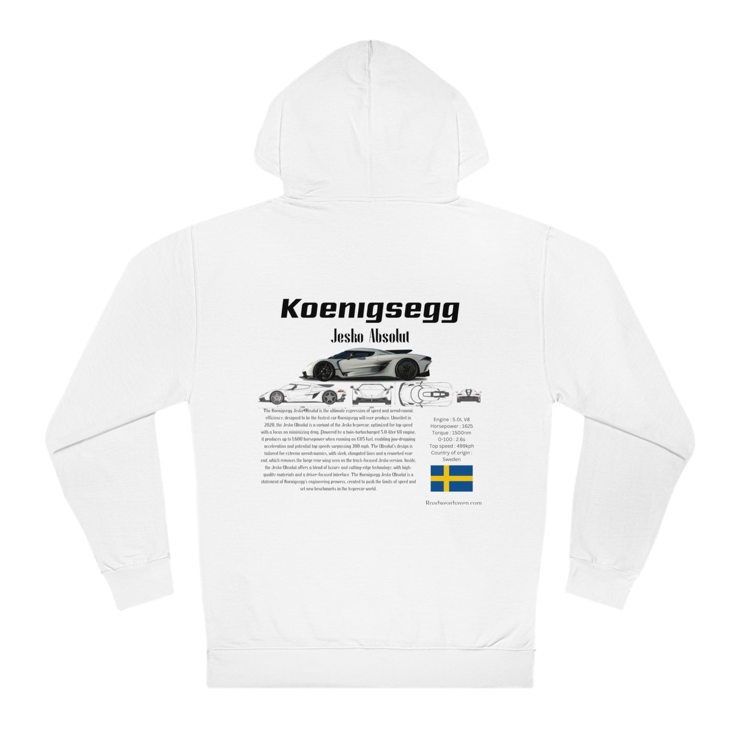 Koenigsegg Jesko Absolut Fashion Hoodie for Car Lovers and Enthusiasts