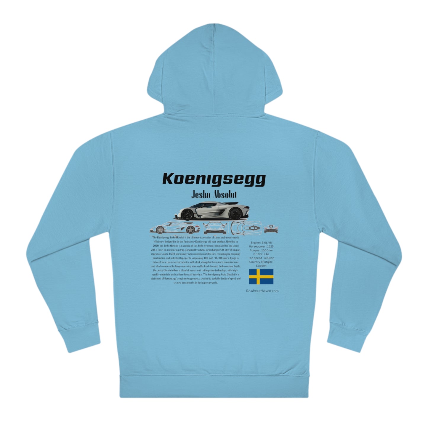 Koenigsegg Jesko Absolut Fashion Hoodie for Car Lovers and Enthusiasts