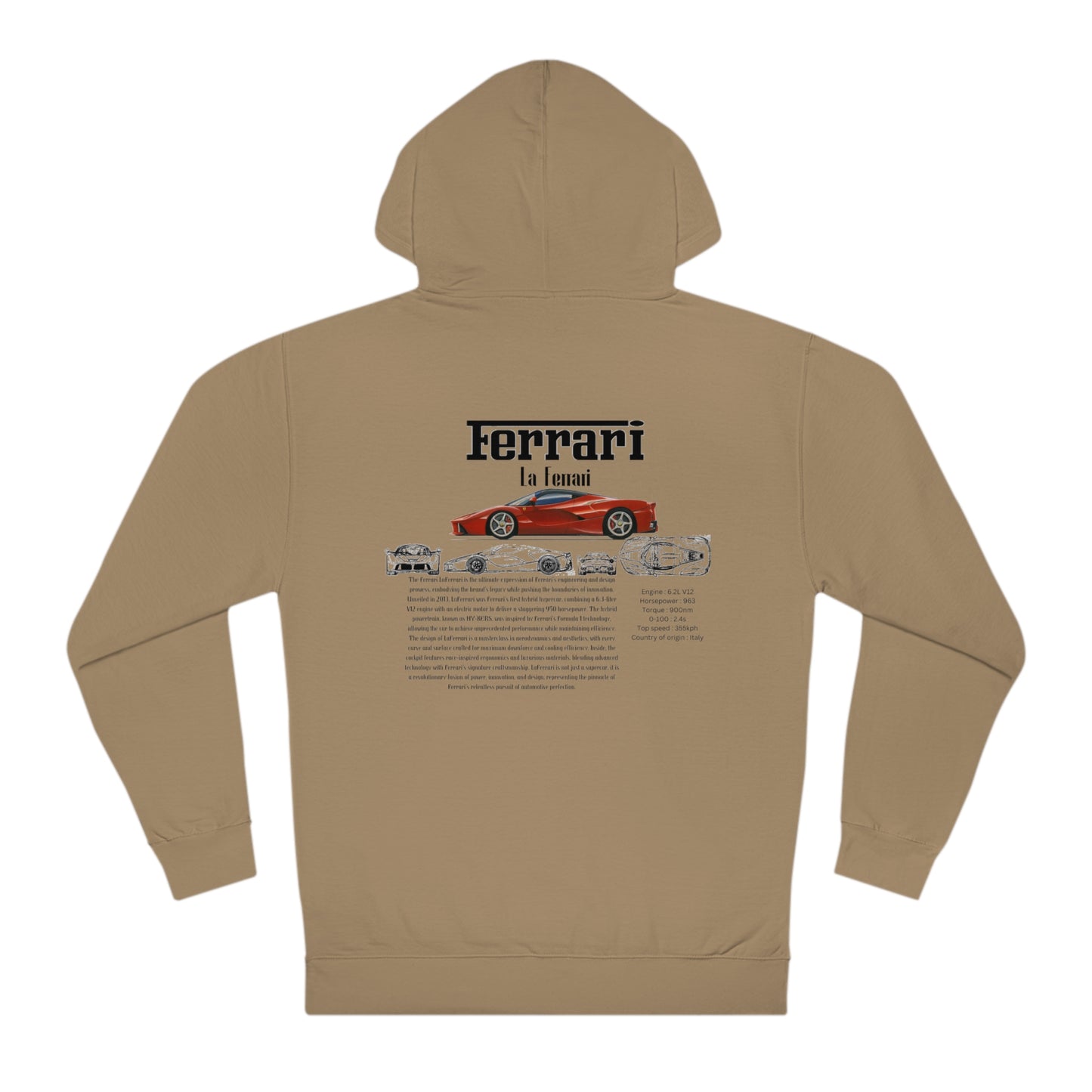 Ferrari LaFerrari Fashion Hoodie for car lovers and enthusiasts