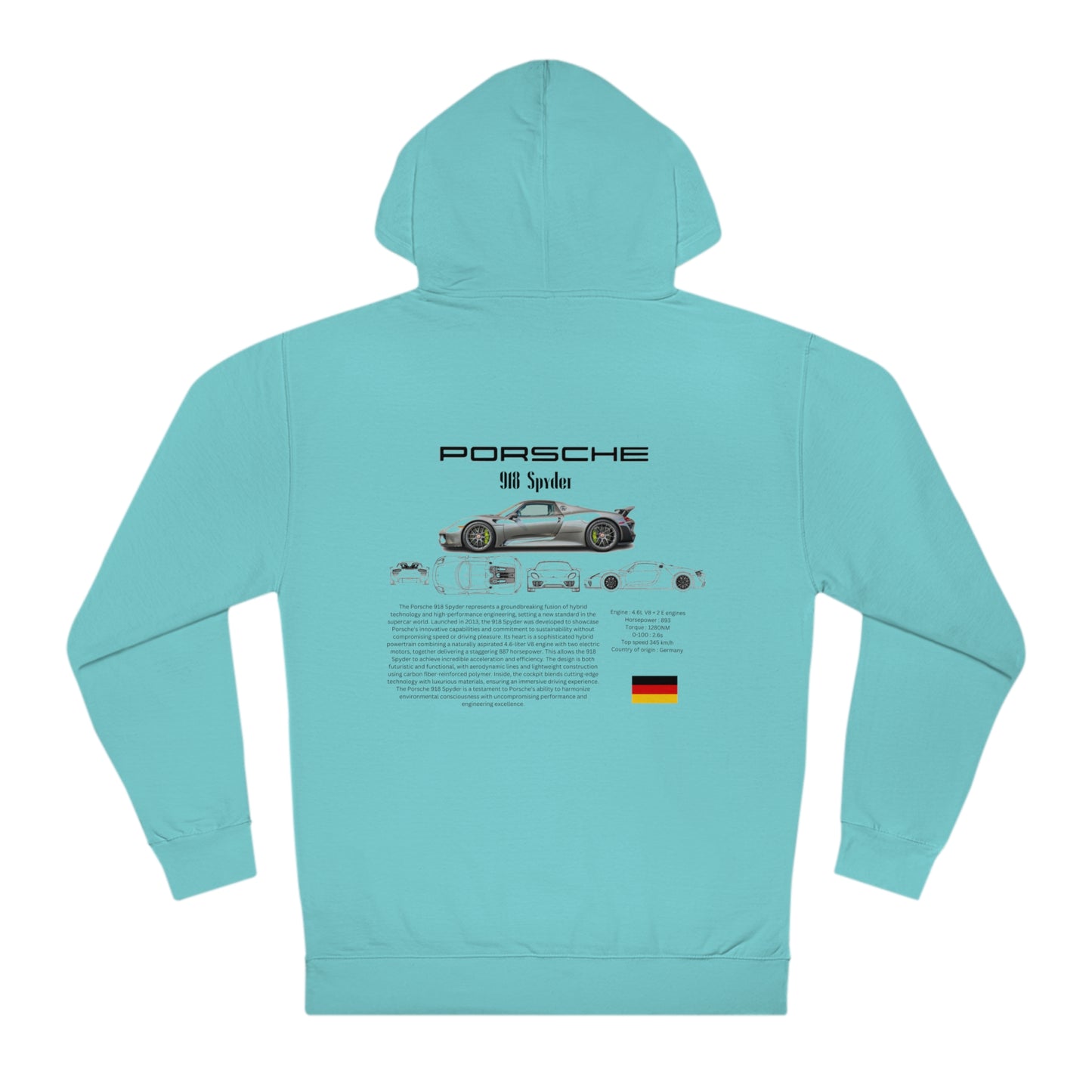 Porsche 918 Spyder Fashion Hoodie For Car Lovers And Enthusiasts