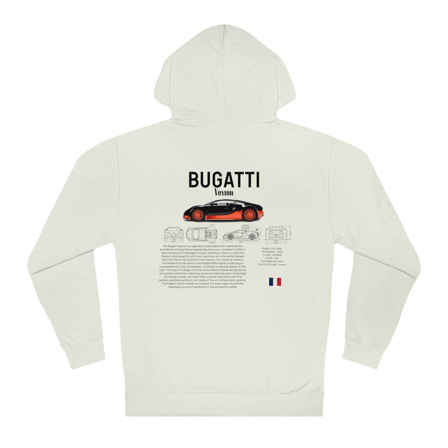 Bugatti Veyron Fashion Hoodies for car lovers and Enthusiasts