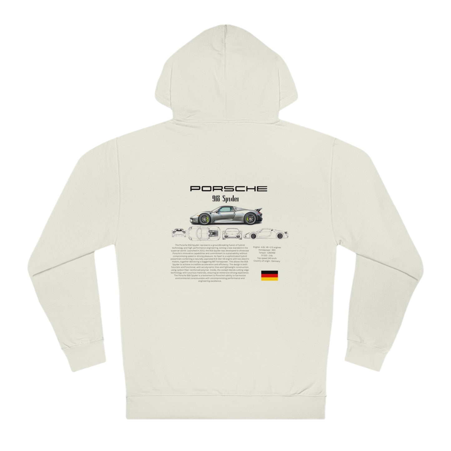 Porsche 918 Spyder Fashion Hoodie For Car Lovers And Enthusiasts