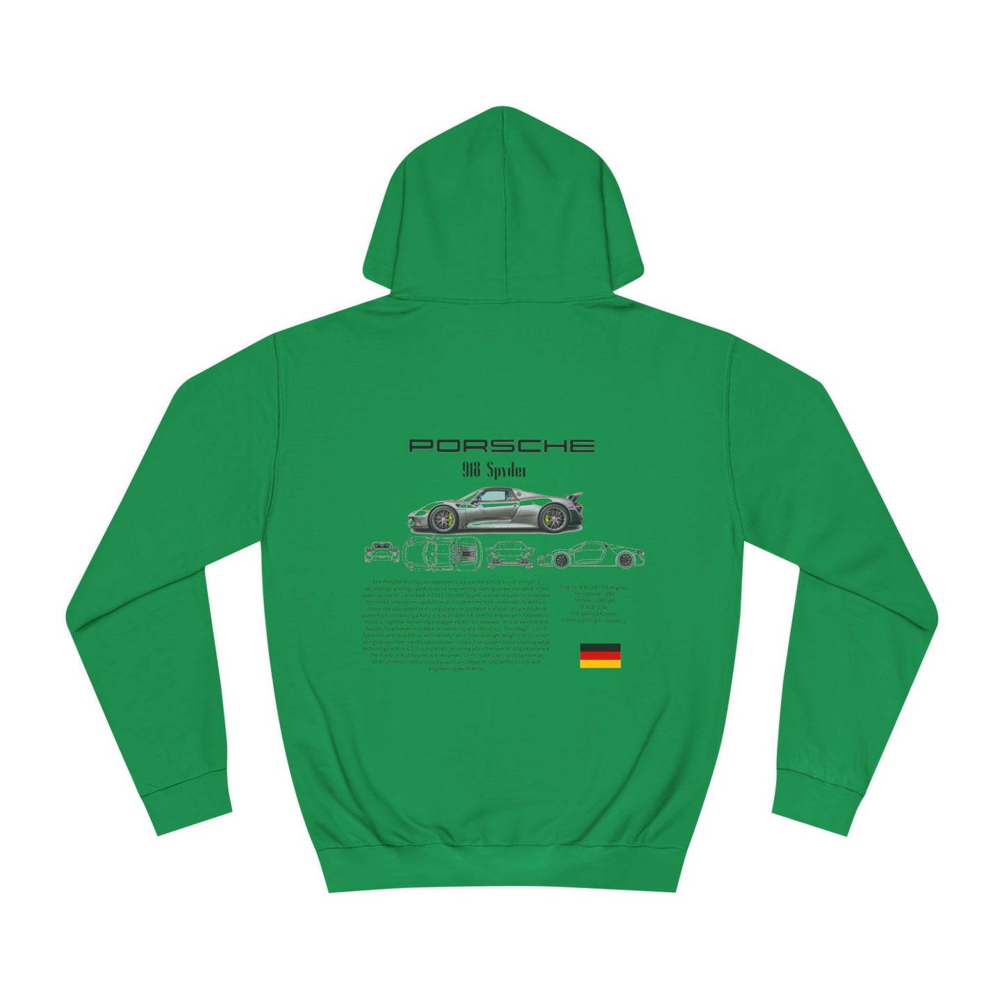 Porsche 918 Spider Quality Hoodie For Car Lovers And Enthusiasts