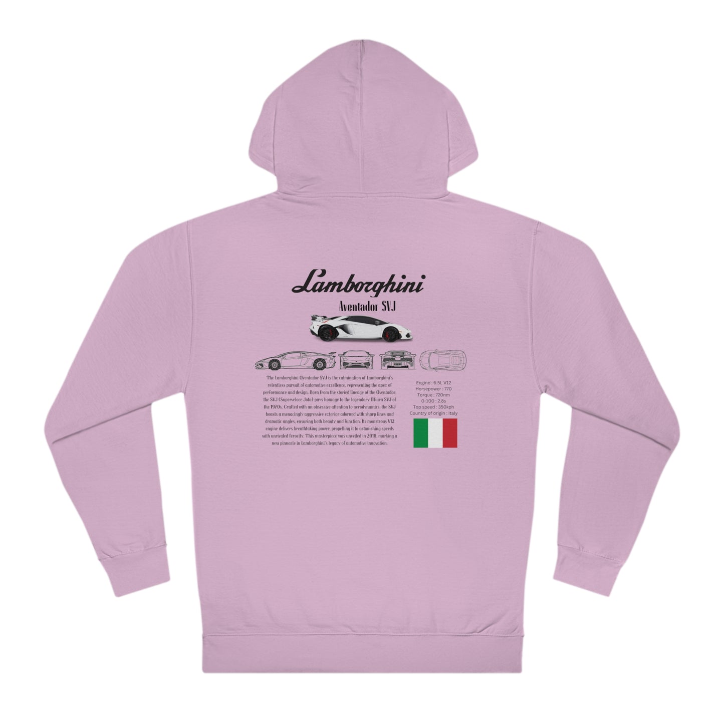 Lamborghini Aventador SVJ Fashion Hoodies for car lovers and Enthusiasts