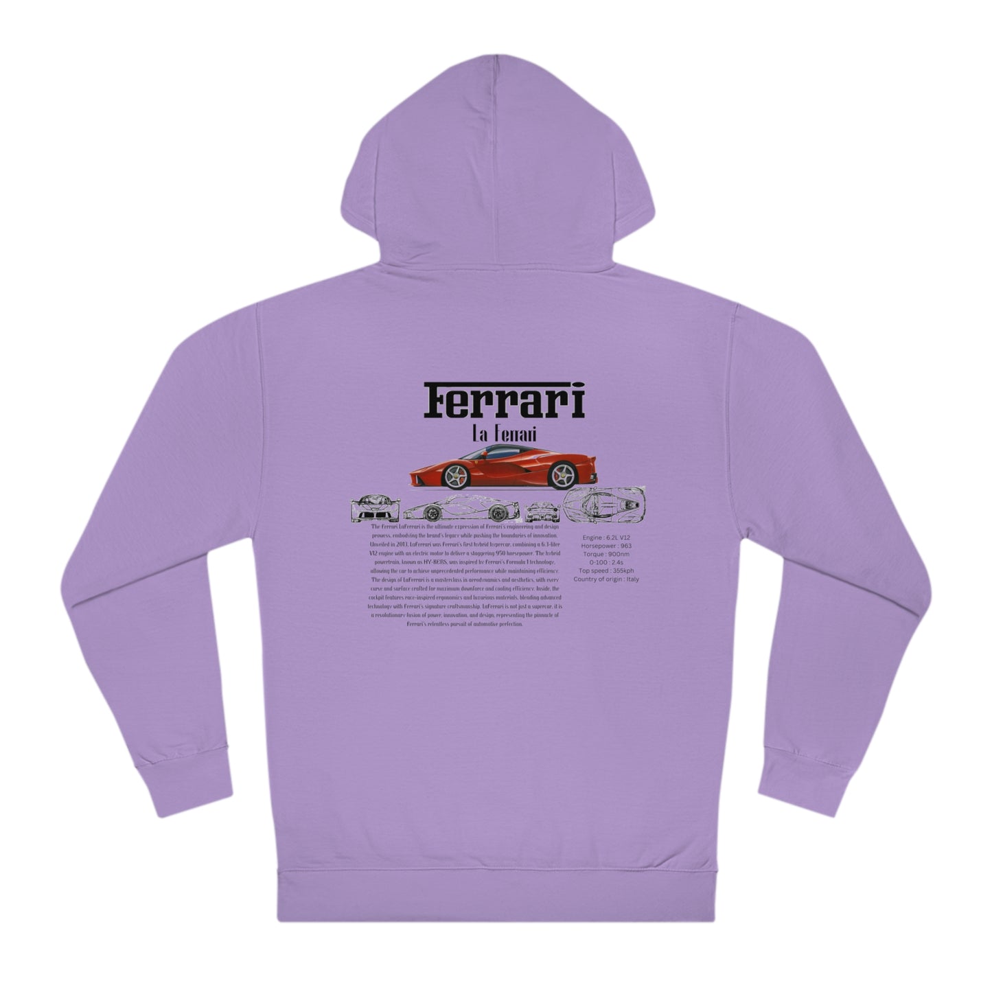 Ferrari LaFerrari Fashion Hoodie for car lovers and enthusiasts