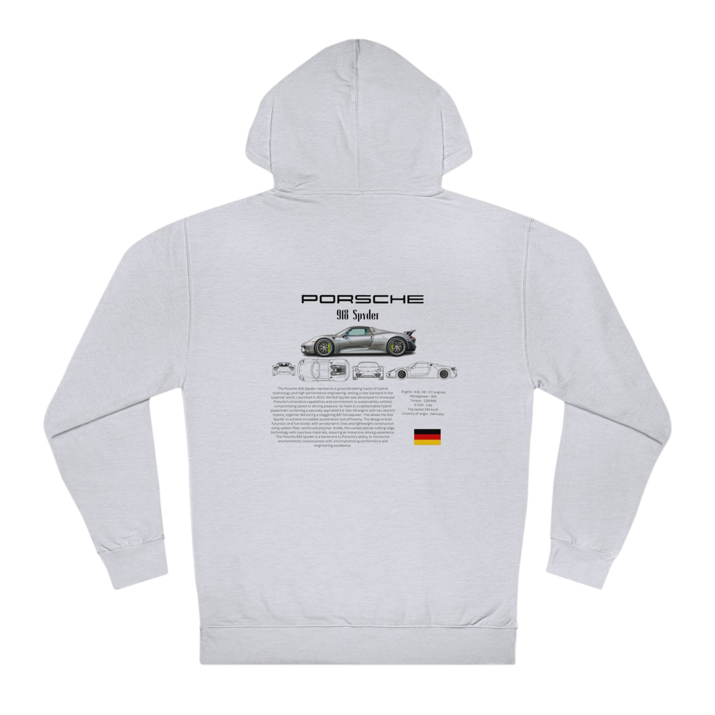 Porsche 918 Spyder Fashion Hoodie For Car Lovers And Enthusiasts