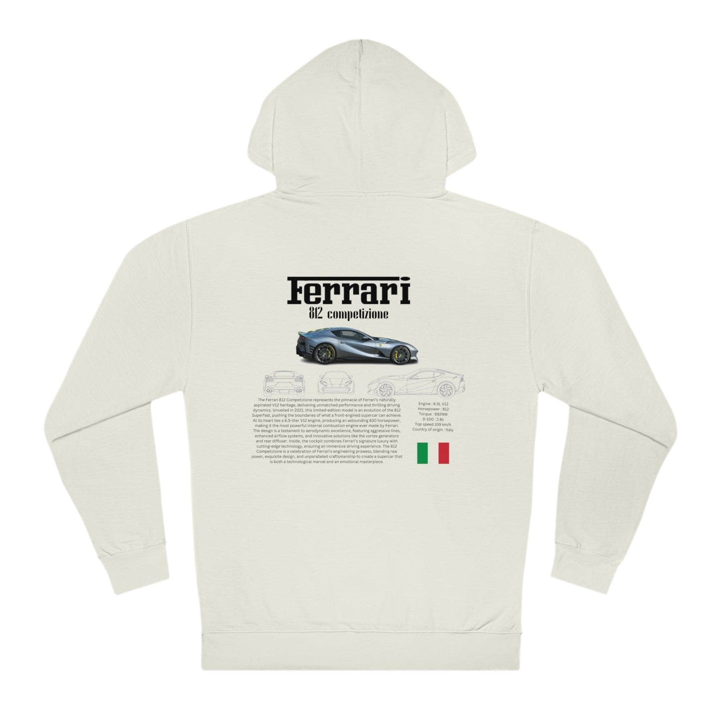 Ferrari 812 Competizione Fashion Hoodie For Car Lovers And Enthusiasts