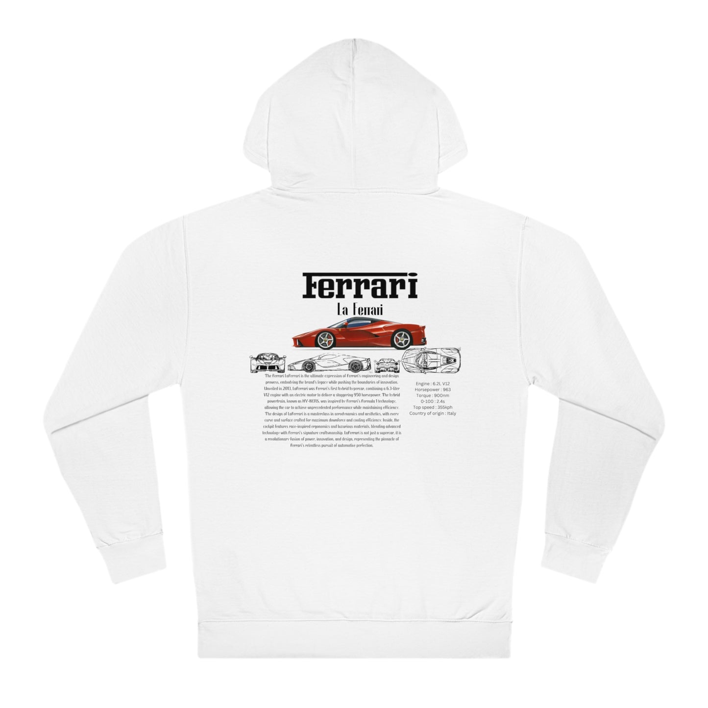 Ferrari LaFerrari Fashion Hoodie for car lovers and enthusiasts