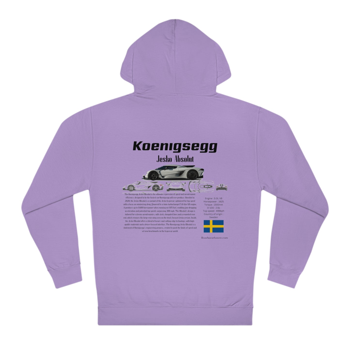 Koenigsegg Jesko Absolut Fashion Hoodie for Car Lovers and Enthusiasts