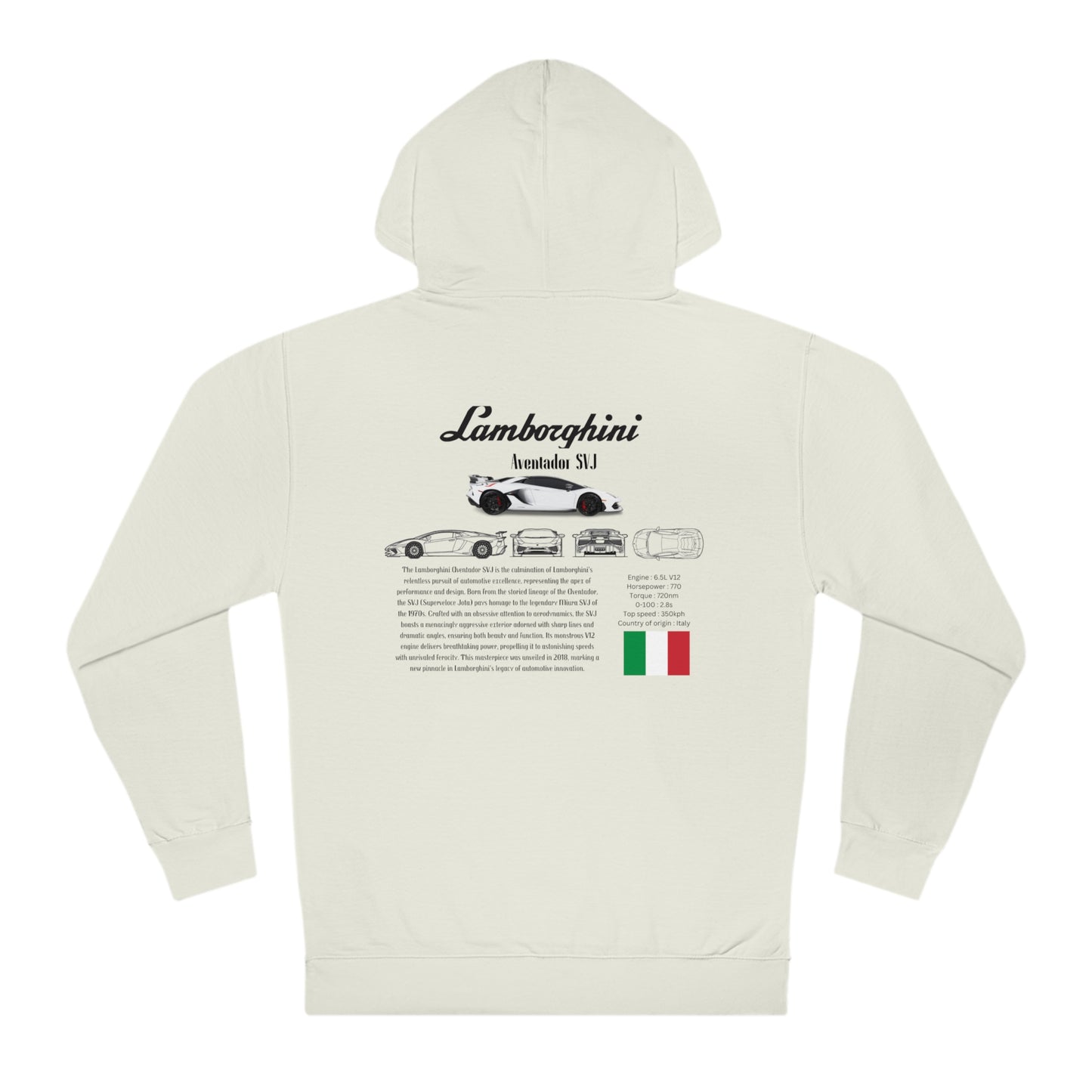 Lamborghini Aventador SVJ Fashion Hoodies for car lovers and Enthusiasts