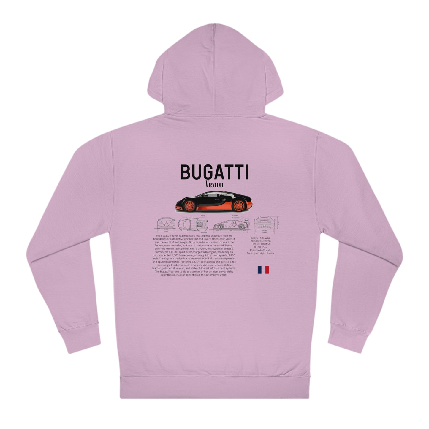 Bugatti Veyron Fashion Hoodies for car lovers and Enthusiasts