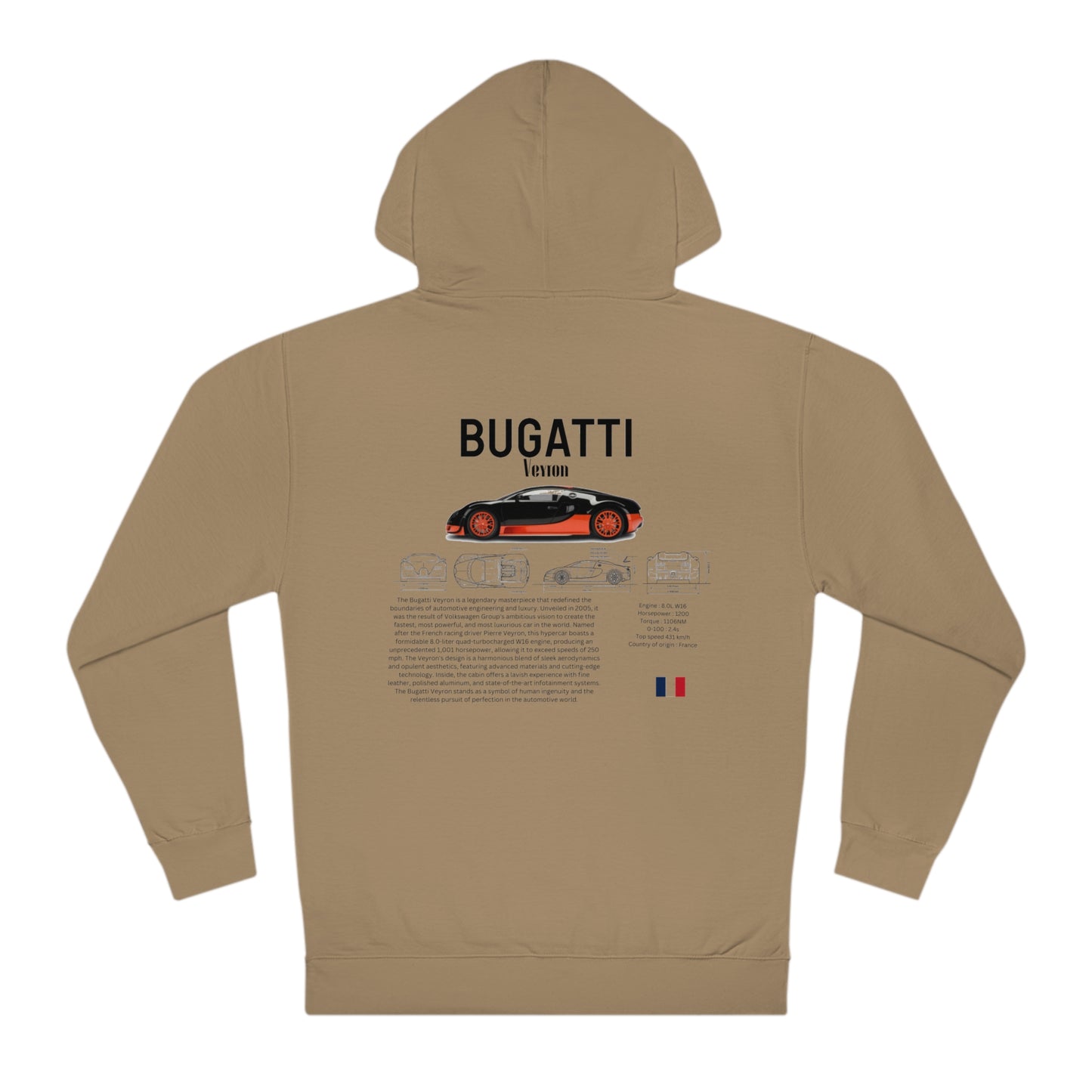 Bugatti Veyron Fashion Hoodies for car lovers and Enthusiasts