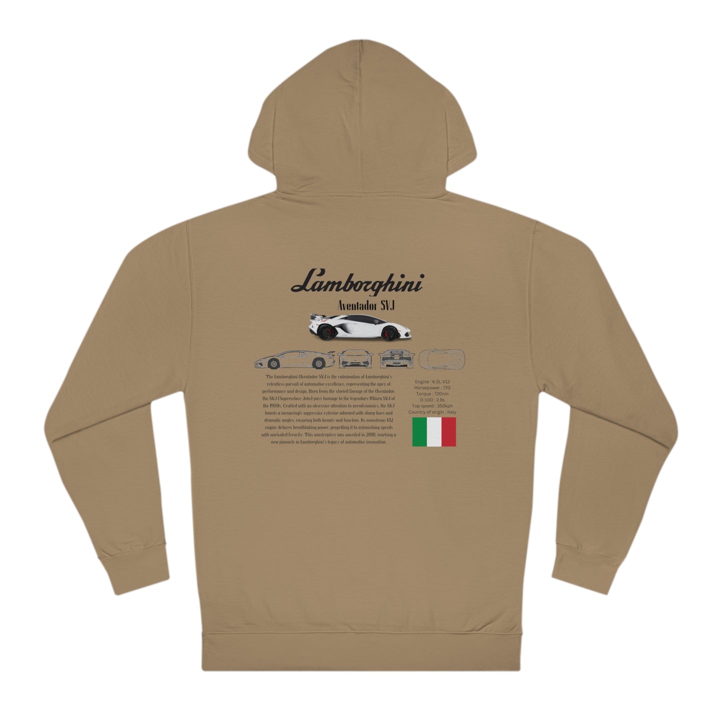 Lamborghini Aventador SVJ Fashion Hoodies for car lovers and Enthusiasts