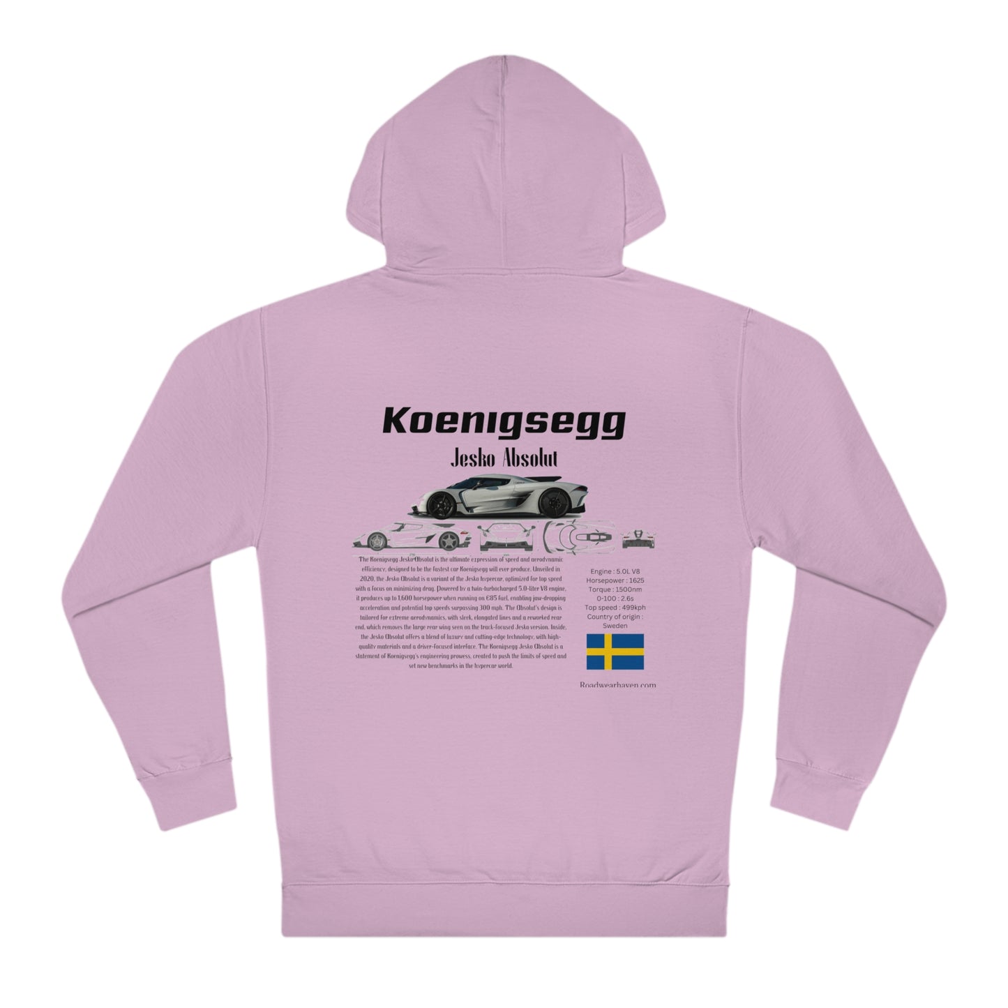 Koenigsegg Jesko Absolut Fashion Hoodie for Car Lovers and Enthusiasts